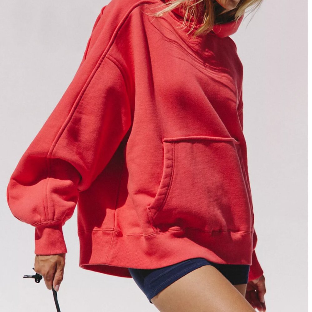 A Cut Above Flocked Buti Logo Hoodie in Rally Red Combo -  M - Picture 2 of 6